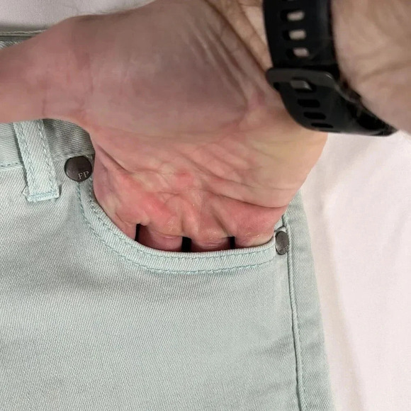 Free People Jeans Women's 24 Light Green Denim Low Rise Cotton Blend Pockets - Picture 4 of 11